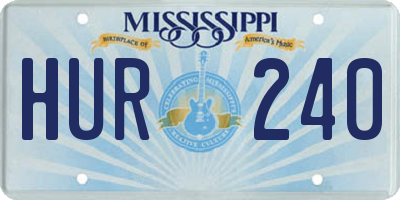 MS license plate HUR240