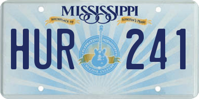 MS license plate HUR241