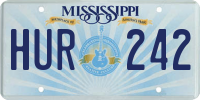 MS license plate HUR242