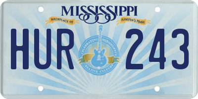 MS license plate HUR243