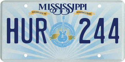 MS license plate HUR244