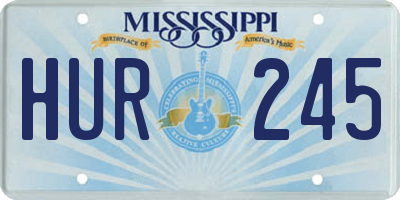 MS license plate HUR245