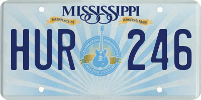 MS license plate HUR246