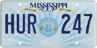 MS license plate HUR247