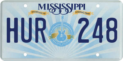 MS license plate HUR248
