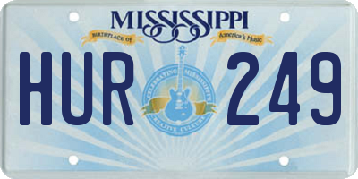 MS license plate HUR249