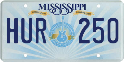 MS license plate HUR250