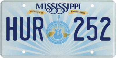 MS license plate HUR252