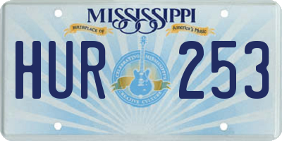 MS license plate HUR253