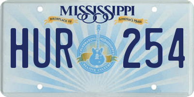 MS license plate HUR254