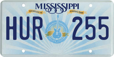 MS license plate HUR255