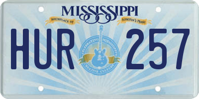 MS license plate HUR257