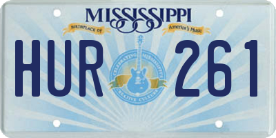MS license plate HUR261