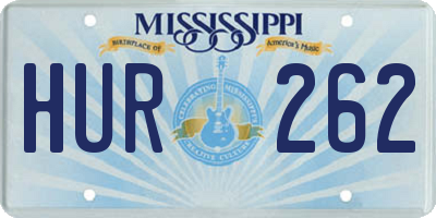 MS license plate HUR262