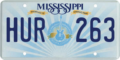 MS license plate HUR263