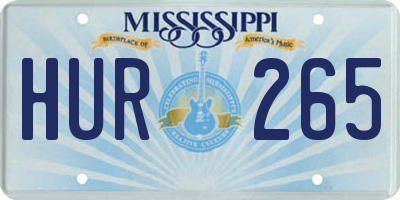 MS license plate HUR265