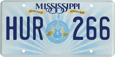 MS license plate HUR266