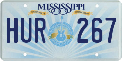 MS license plate HUR267