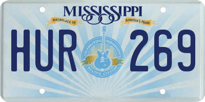 MS license plate HUR269