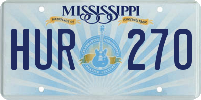 MS license plate HUR270