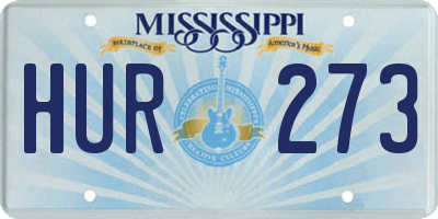 MS license plate HUR273