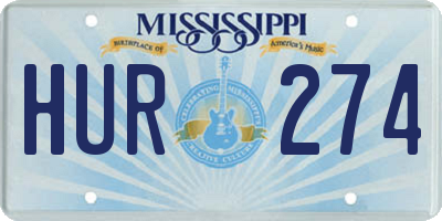 MS license plate HUR274