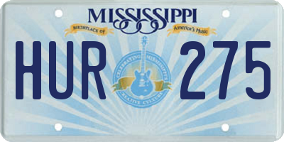 MS license plate HUR275