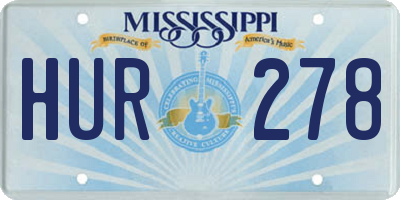 MS license plate HUR278