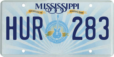 MS license plate HUR283