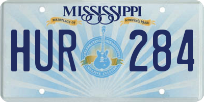 MS license plate HUR284
