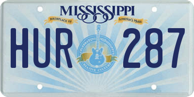 MS license plate HUR287