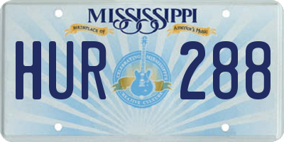 MS license plate HUR288