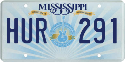 MS license plate HUR291
