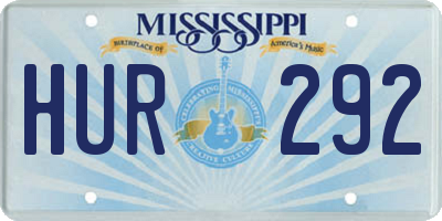 MS license plate HUR292