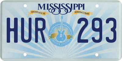 MS license plate HUR293