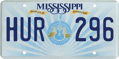 MS license plate HUR296
