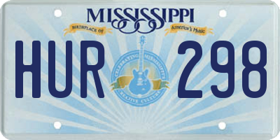 MS license plate HUR298