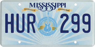 MS license plate HUR299