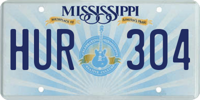 MS license plate HUR304