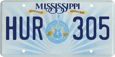 MS license plate HUR305