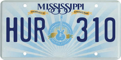 MS license plate HUR310