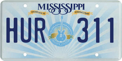 MS license plate HUR311