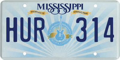 MS license plate HUR314