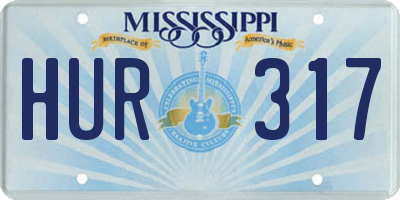 MS license plate HUR317