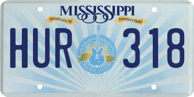 MS license plate HUR318
