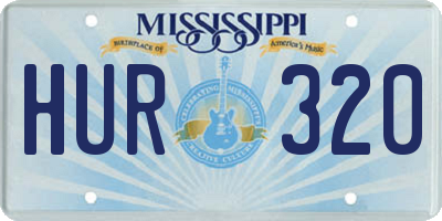 MS license plate HUR320