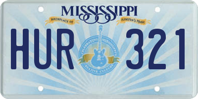 MS license plate HUR321