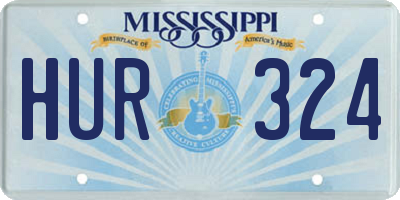 MS license plate HUR324