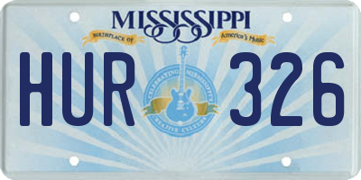 MS license plate HUR326