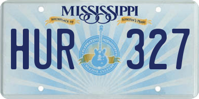 MS license plate HUR327